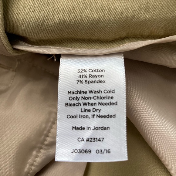 Talbots 
6P Khaki Flat Front Pants - Picture 7 of 7